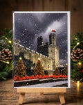 Caernarfon Castle Christmas scene greetings card