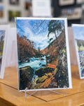 Afon Glaslyn wooden bridge, Beddgelert greetings card