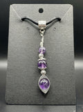 Handmade Amethyst Necklace. With 20” black cord. Free shipping