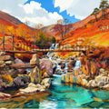 Llwybr Watkin/Watkin Path Pool. 150mm x 150mm greetings card