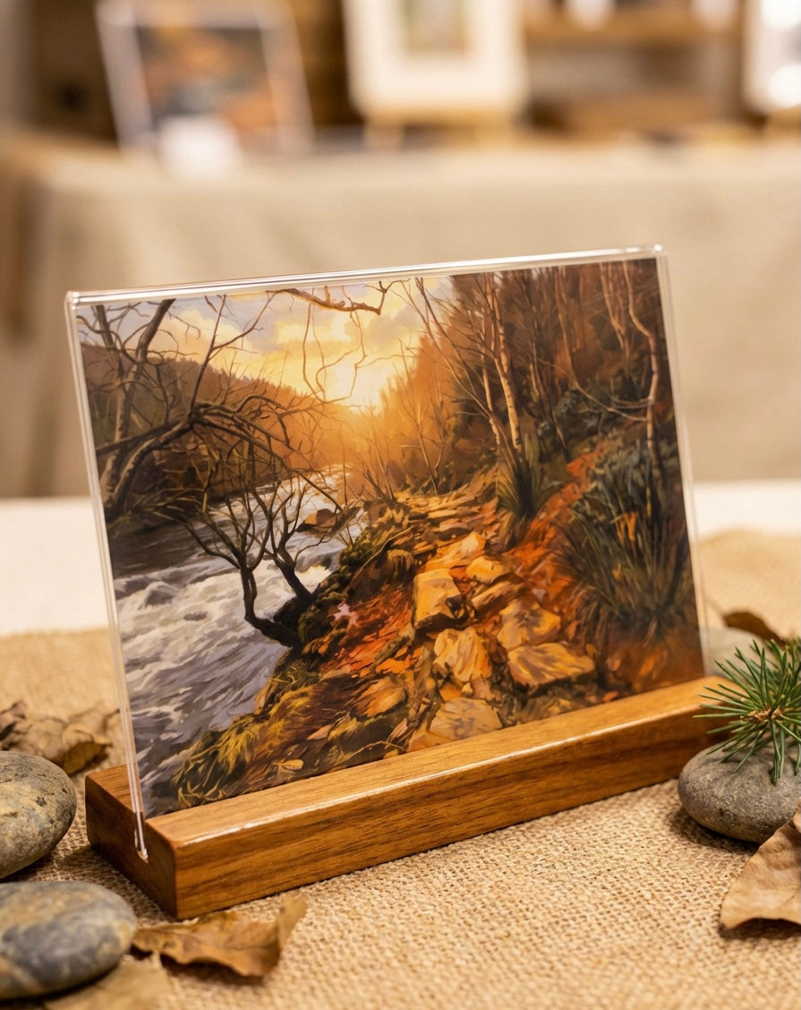 Afon Glaslyn stone pathway, Aberglaslyn pass. Beddgelert. Greetings card