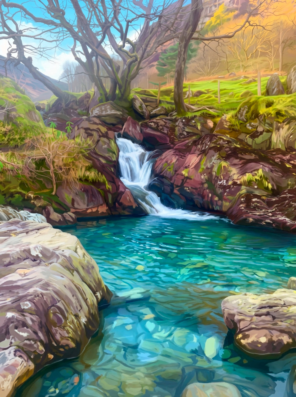 Watkin Path pool, Eryri greetings card