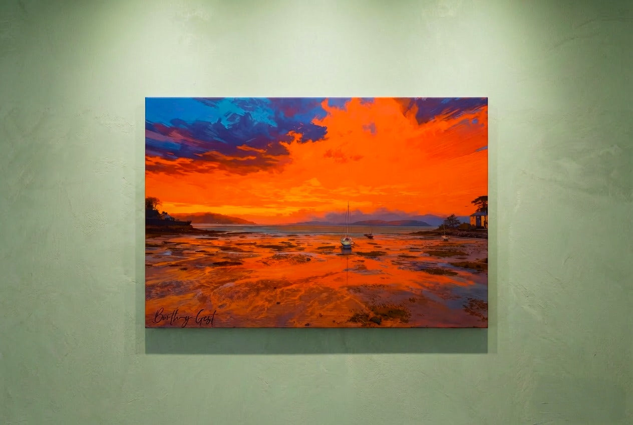 Borth-y-Gest premium canvas print.