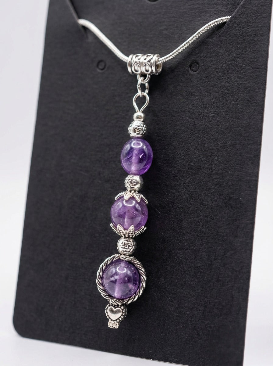 Amethyst handmade necklace. 18”chain. Free shipping