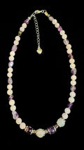 Amethyst and Rose Quartz handmade necklace. free shipping