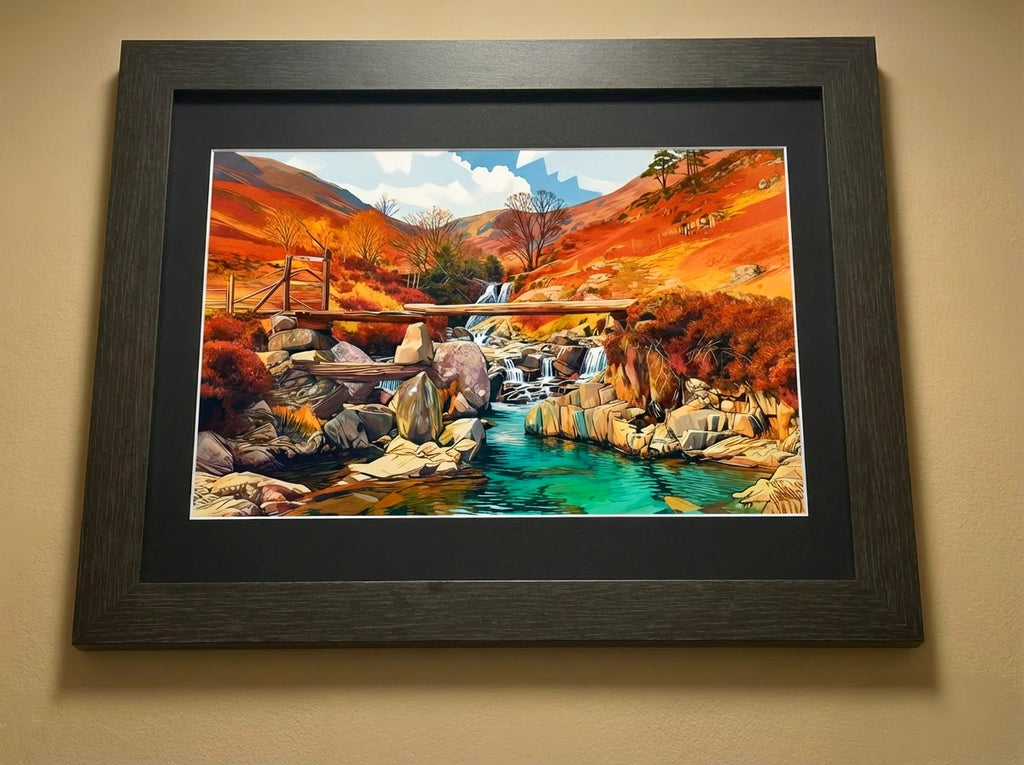 framed image of Llwybr Watkin Path, Eryri