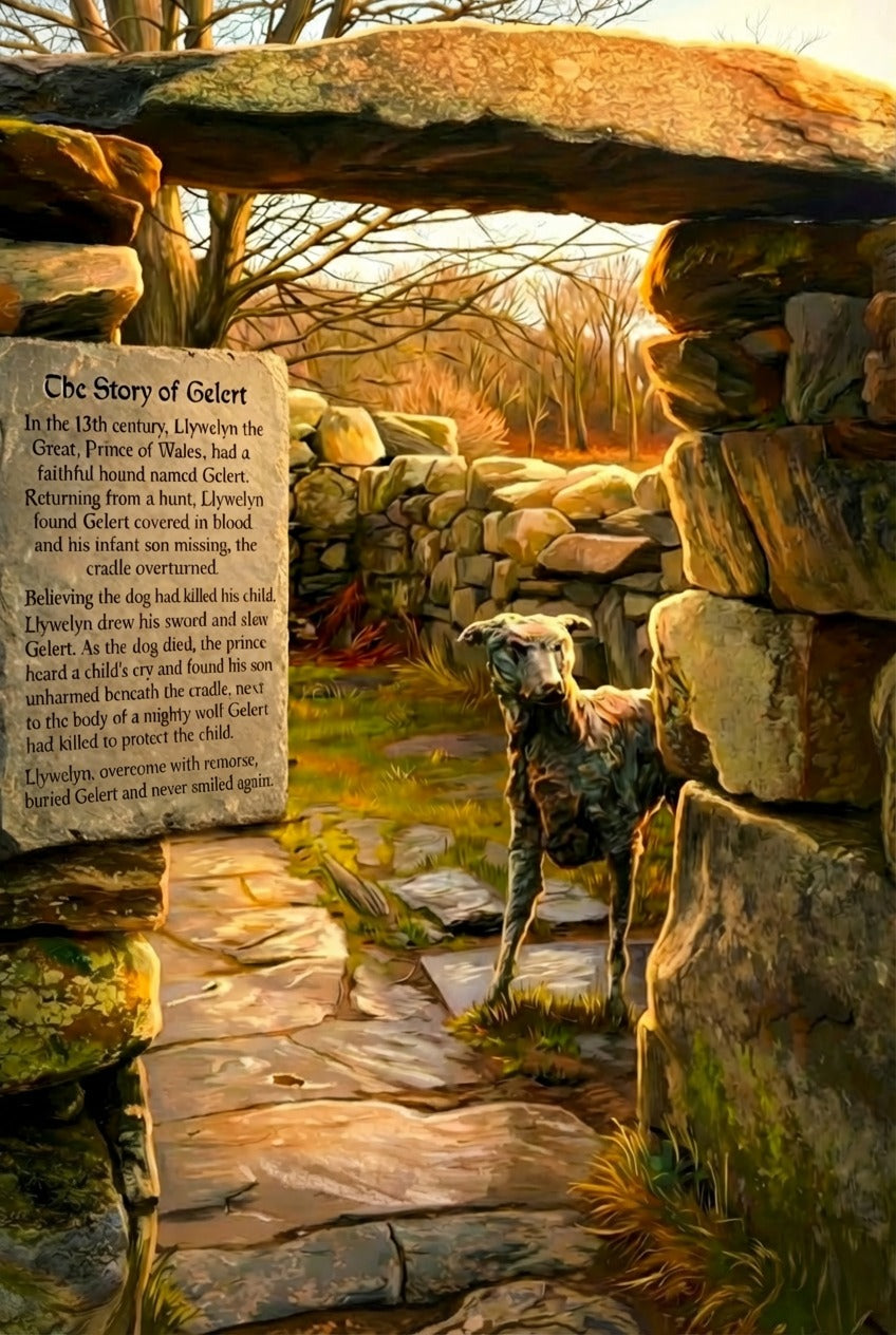 The Story of Gelert, Beddgelert Greetings card