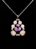 Amethyst and Rose Quartz handmade pendant. 18” necklace. Free shipping