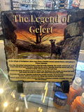 The legend of Gelert story on 15cm x 15cm slate with stands and boxed