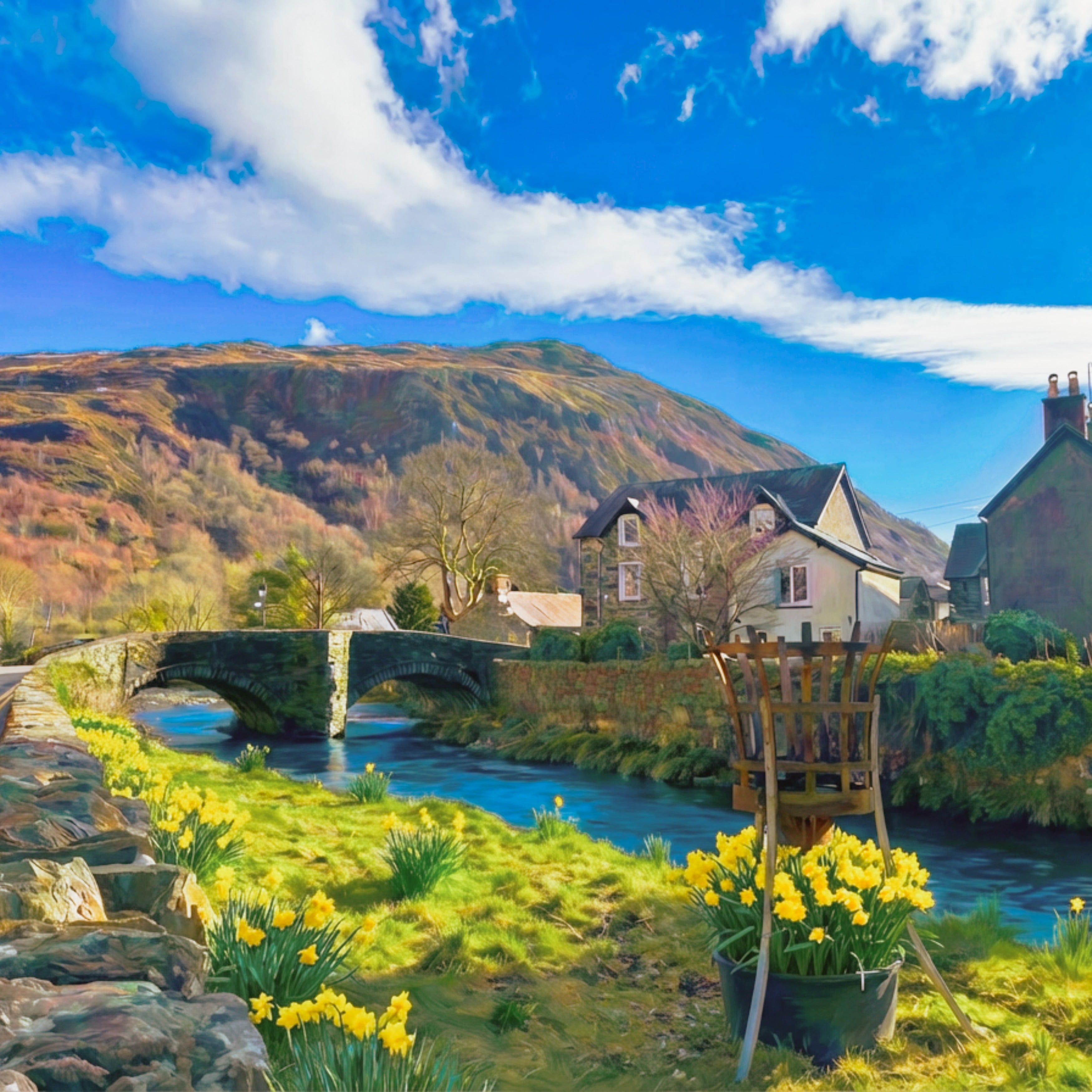 Beddgelert greetings card 150mm x 150mm