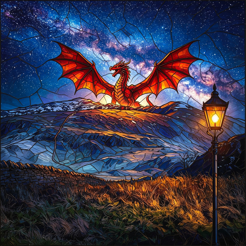 Draig/Dragon Slate images, 15cm x 15cm with stands.