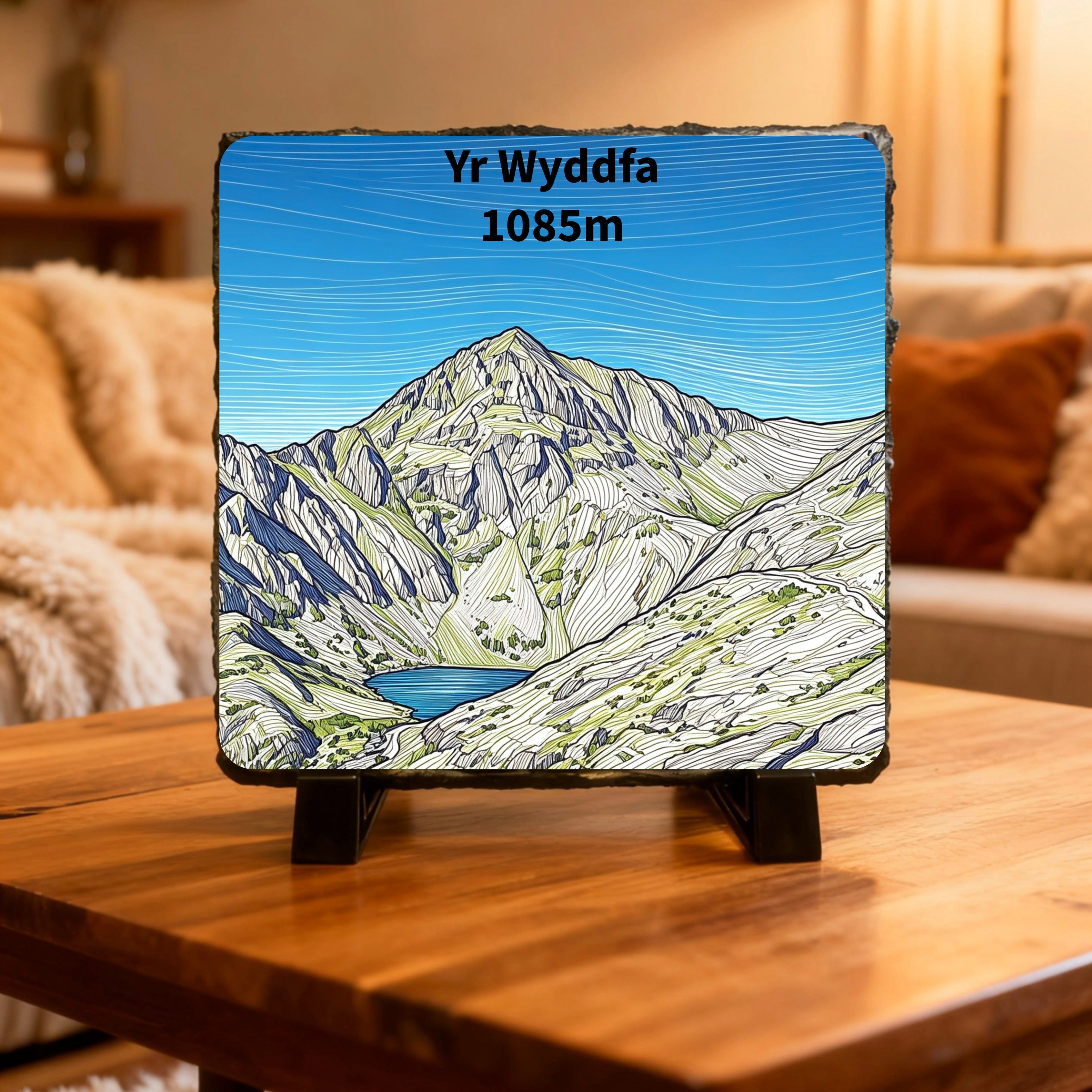 Slate Images, comes with stands and boxed. 15cm x 15cm.