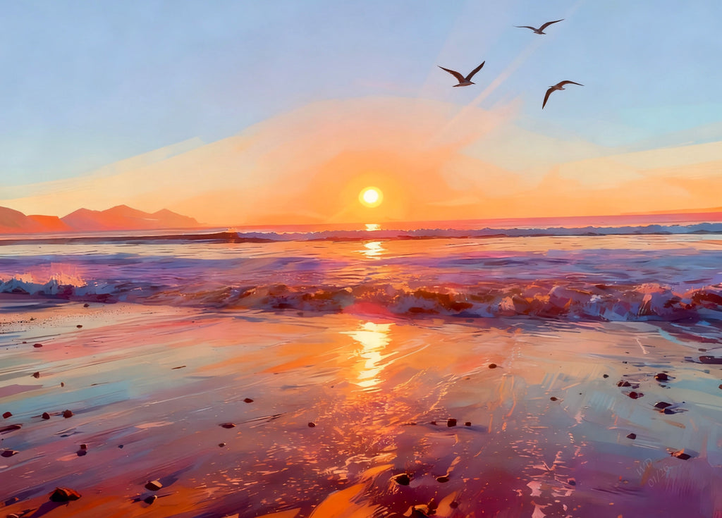 Dinas Dinlle greetings card, Eryri inspired designs. 7”x5” card printed on FSC mix card.