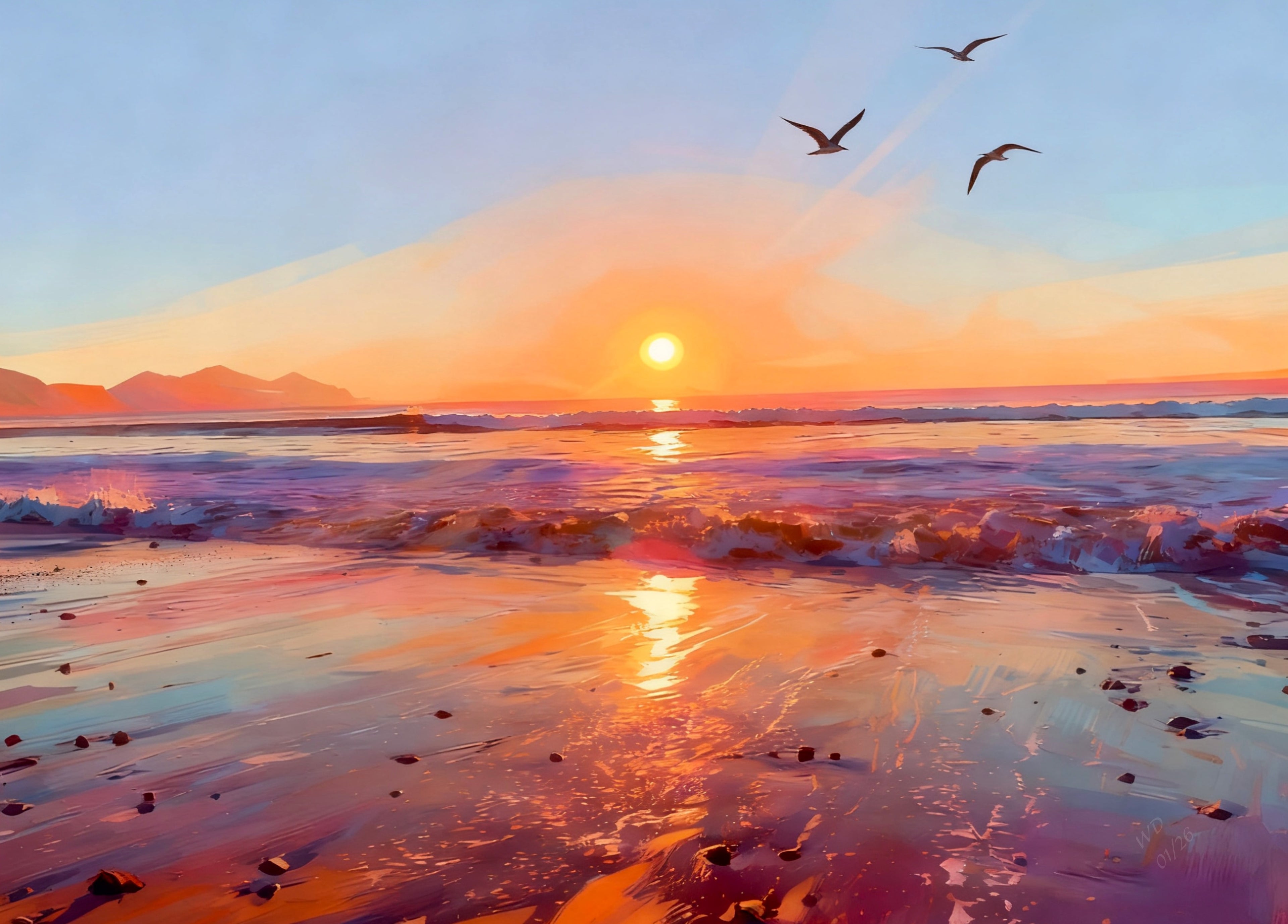 Dinas Dinlle greetings card, Eryri inspired designs. 7”x5” card printed on FSC mix card.