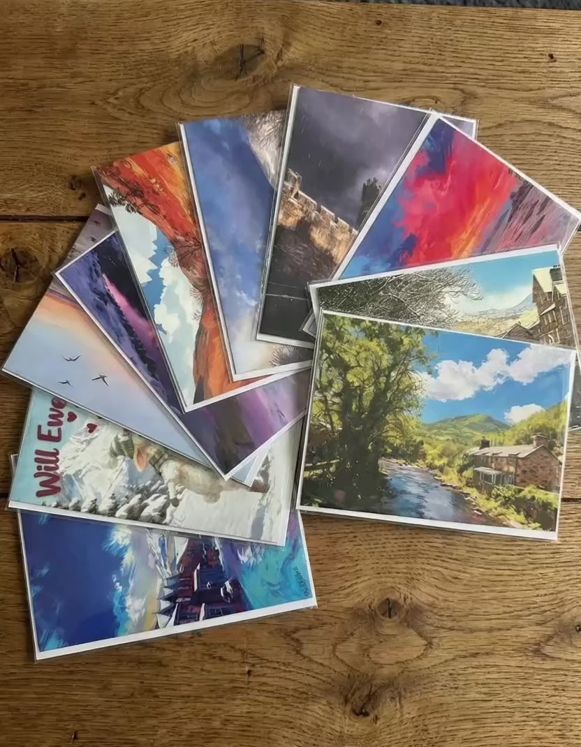 Pack of 10 Greetings cards. 10 designs